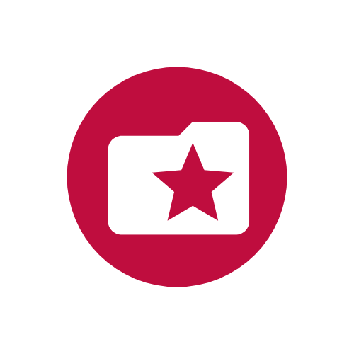 Folder icon with star in red circle